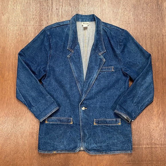Vivaldi Jeanswear Vintage Denim Blazer Jacket Medium Wash Made in USA Small - Picture 2 of 12